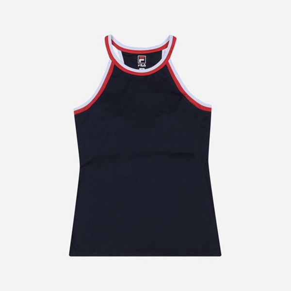 Camisetas Fila Mulher Azul Marinho - Fila Line Sleeveless Portugal Lisboa,TVUY-07986